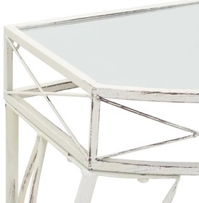 Βοηθητικό Τραπέζι Γαλλικό Στιλ Λευκό 82 x 39 x 76 εκ. Μεταλλικό - Λευκό