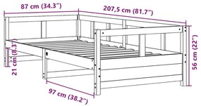 ΚΑΝΑΠΕΣ ΚΡΕΒΑΤΙ ΦΥΣΙΚΟ 80 X 200 ΕΚ. ΑΠΟ ΜΑΣΙΦ ΞΥΛΟ ΠΕΥΚΟΥ 854958