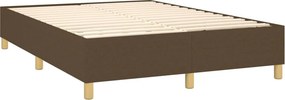 vidaXL Κρεβάτι Boxspring με Στρώμα Σκούρο Καφέ 140x190 εκ. Υφασμάτινο