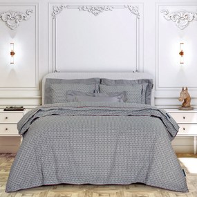 Σετ Σεντόνια Polycotton King 260x280εκ. Essential 2213 Γκρι-Μαύρο Greenwich Polo Club