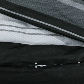 vidaXL 2 τεμ. 200 x 200 cm + 65 x 65 cm 100% Cotton Black Stripes