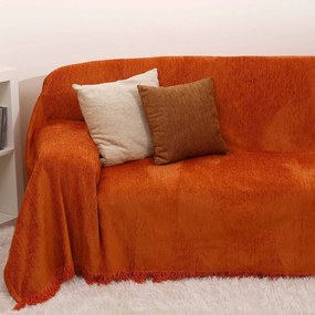 Ριχτάρι Ζακάρ Σενίλ 1300 Terracotta Anna Riska Τετραθέσιο 180x320cm 100% Cotton