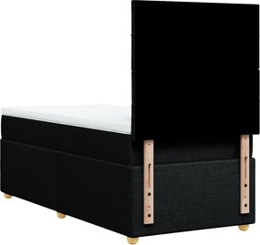 vidaXL Κρεβάτι Boxspring με Στρώμα Μαύρο 90x190 εκ.Υφασμάτινο