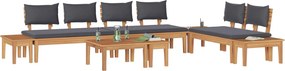 vidaXL Σετ Καναπέ Κήπου 5 pcs Καφέ και Γκρίζο