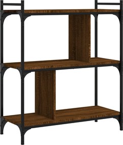 vidaXL Βιβλιοθήκη 3 Επιπέδων Καφέ Δρυς 76 x 32 x 88 εκ. Επεξ. Ξύλο