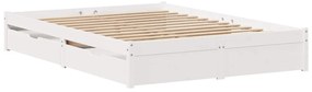 vidaXL Σκελετός Κρεβ. Χωρίς Στρώμα Λευκό 150x200 εκ Μασίφ Πεύκο