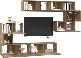 vidaXL Σετ επίπλου τηλεόρασης 8 τμχ. Artisan Oak Επεξεργασμένο Ξύλο