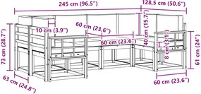 vidaXL Σειρά Καναπέ Εξωτερικού με μαξιλάρι 6 pcs Λευκό και Μπεζ