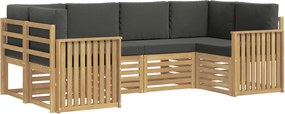 vidaXL Σειρά Καναπέ Εξωτερικού 6 pcs Άσπρο και Ανθρακί