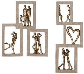 Αντικείμενο τοίχου Ζεύγος Συνθετική Ρητίνη Φυσικά Χρώματα 2 Ποικιλία 22X2X26Cm 22X2X26Cm