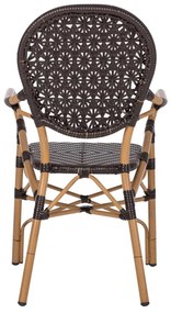 ΠΟΛΥΘΡΟΝΑ ΑΛΟΥΜΙΝΙΟΥ BAMBOO LOOK ΚΑΦΕ ΚΑΙ ΚΑΦΕ PE RATTAN HM5926.01 56x62x95Yεκ.