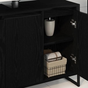 vidaXL Ντουλάπι Μπάνιου Μαύρη Οξυά 90 x 30 x 60 cm Επεξεργασμένο ξύλο