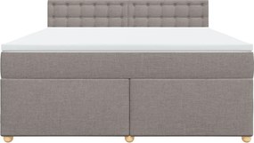 vidaXL Κρεβάτι Boxspring με Στρώμα Taupe 180x200 εκ. Υφασμάτινο