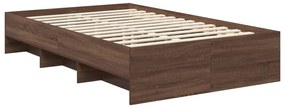 vidaXL Σκελετός Κρεβατιού Καφέ δρυς 120 x 123 εκ. Επεξεργασμένο ξύλο