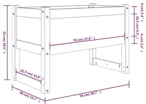 Ζαρντινιέρα Μαύρο 78x40x52 εκ. από Μασίφ Ξύλο Πεύκου - Μαύρο