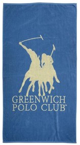 Πετσέτα Θαλάσσης 3851 Blue-Yellow Greenwich Polo Club Beach 90x170cm 100% Βαμβάκι