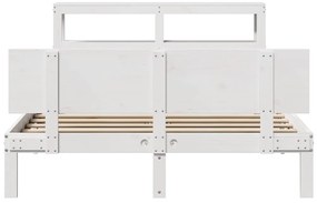 vidaXL Πλαίσιο Κρεβατιού με Κεφαλάρι Λευκό 120x190 εκ. Μασίφ Πεύκου