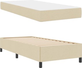 vidaXL Κρεβάτι με ελατήρια Κρεμ 90 x 190 cm ύφασμα