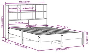 ΚΡΕΒΑΤΙ ΒΙΒΛΙΟΘΗΚΗ ΧΩΡΙΣ ΣΤΡΩΜΑ 140X200 ΕΚ ΜΑΣΙΦ ΞΥΛΟ ΠΕΥΚΟ 3322871