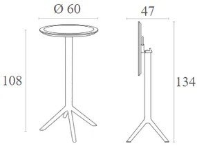 SKY DARK GREY BAR Φ60Χ108ΕΚ.ΠΤΥΣ/ΝΟ ΤΡΑΠ. ΠΟΛ/ΝΙΟΥ