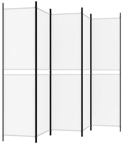 vidaXL Διαχωριστικό Δωματίου με 5 Πάνελ Λευκό 250x200 εκ. από Ύφασμα