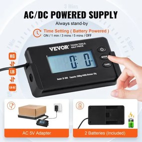 VEVOR Shipping Scale Digital Postal Scale 440 lbs x 1.7 oz. AC/DC Package LCD
