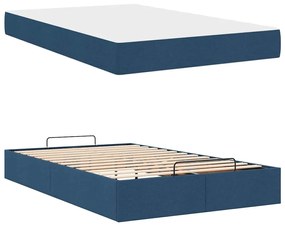 vidaXL Σκελετός Κρεβατιού με στρώμα Μπλε 120 x 200 cm ύφασμα