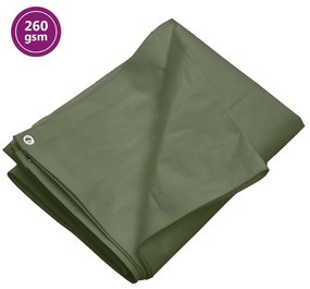 VidaXL Μουσαμάς Γκρι 260 γρ./μ.² 8 x 10 μ. από HDPE