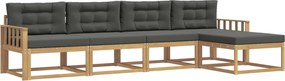 vidaXL Σειρά Καναπέ Εξωτερικού 4 pcs Άσπρο και Ανθρακί Πολυεστέρας