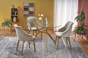 ASHMORE table, color: top - transparent, legs - natural DIOMMI V-CH-ASHMORE-ST