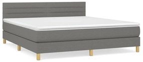 ΚΡΕΒΑΤΙ BOXSPRING ΜΕ ΣΤΡΩΜΑ ΣΚΟΥΡΟ ΓΚΡΙ 160X200 ΕΚ ΥΦΑΣΜΑΤΙΝΟ 3140706