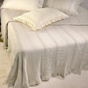 Κουβέρτα Με Βολάν ΣΧ.454 Beige Down Town Μονό 170x240cm 100% Cotton