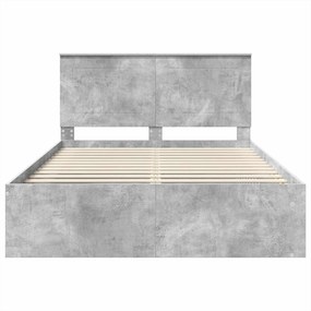 vidaXL Σκελετός Κρεβατιού Γκρι τσιμέντου 140 x 200 cm