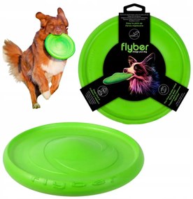 Frisbee Σκύλου Flyber 62175, 22 cm, Μοναδικό σχήμα, Αβλαβές για τα δόντια του σκυλιού, Πράσινο