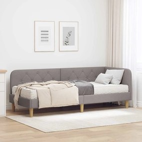 vidaXL Κρεβάτι Γωνίας Taupe 80 x 200 cm ύφασμα