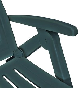 vidaXL Ξαπλώστρα με Υποπόδιο Πράσινη Πλαστική