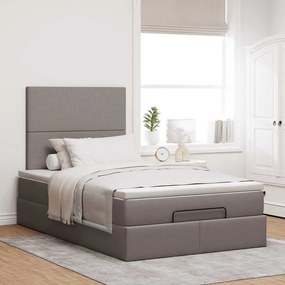 vidaXL Οθωμανικό κρεβάτι με στρώμα Taupe 120x200cm ύφασμα