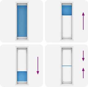 vidaXL Πλισέ Στόρι Μπλε 60x200 εκ. Πλάτος Υφάσματος 59,4 εκ. Πολυεστέρας