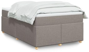 Κρεβάτι Boxspring με Στρώμα Taupe 120x190 εκ. Υφασμάτινο - Μπεζ-Γκρι