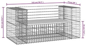 Παγκάκι Κήπου Συρματοκιβώτιο 143x71x65,5 εκ. Μασίφ Ξύλο Πεύκου - Καφέ