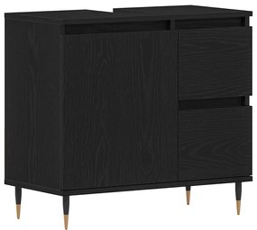 vidaXL Ντουλάπι Μπάνιου Μαύρη δρυς 65 x 33 x 60 εκ Επεξεργασμένο ξύλο