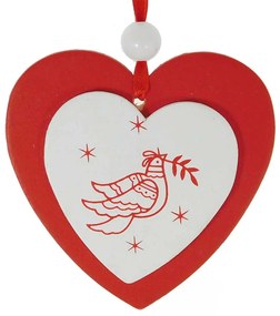 Χριστουγεννιάτικο Στολίδι Καρδούλα Ξύλινο 6.5cm 48696b