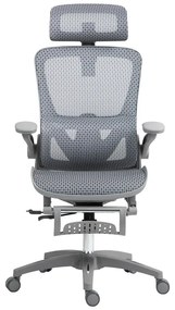 Καρέκλα γραφείου εργασίας Zenyk pakoworld mesh σε grey  απόχρωση 63x70x126εκ