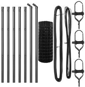 vidaXL Φράχτης με Στήλες. Γκρι 0.4 x 10 μ Ατσάλι