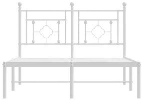 vidaXL Πλαίσιο Κρεβατιού με Κεφαλάρι Λευκό 120x190 εκ. Μεταλλικό