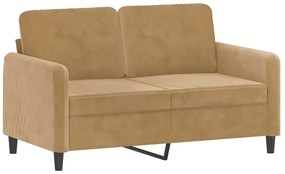 vidaXL Καναπές Διθέσιος Καφέ120 εκ. Βελούδινος
