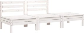 vidaXL Corner Sofa 3-θέσιο Solid pine wood Λευκό πεύκο 3-seater