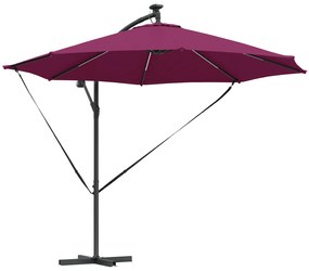 vidaXL Ομπρέλα Cantilever Banana Μπορντό 294 x 294 x 248 cm