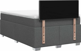vidaXL Κρεβάτι Box Spring με Στρώμα και LED Σκούρο Γκρι 120 x 190 cm