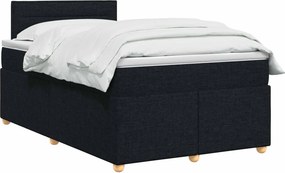 vidaXL Κρεβάτι box spring με στρώμα Μαύρο 120 x 200 cm Ύφασμα